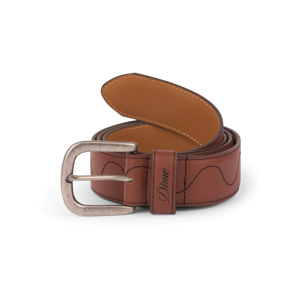 Dime Desert Leather Belt - Brown Accessories Dime 