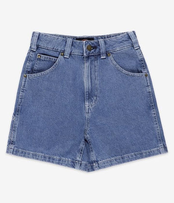 Dickies Womens Denim Short - Indigo Blue Women's Bottoms Dickies 