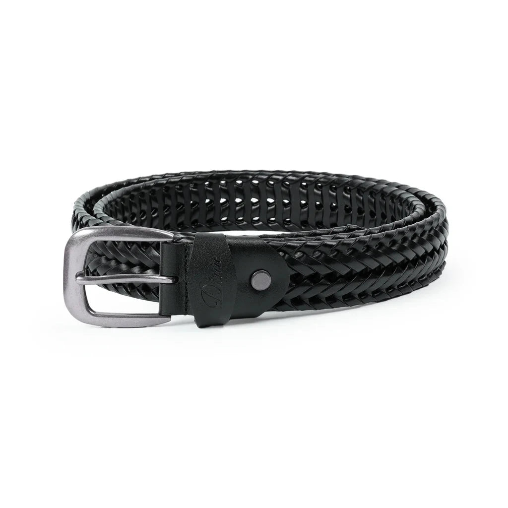 Dime Braided Leather Belt - Black Belt Dime 