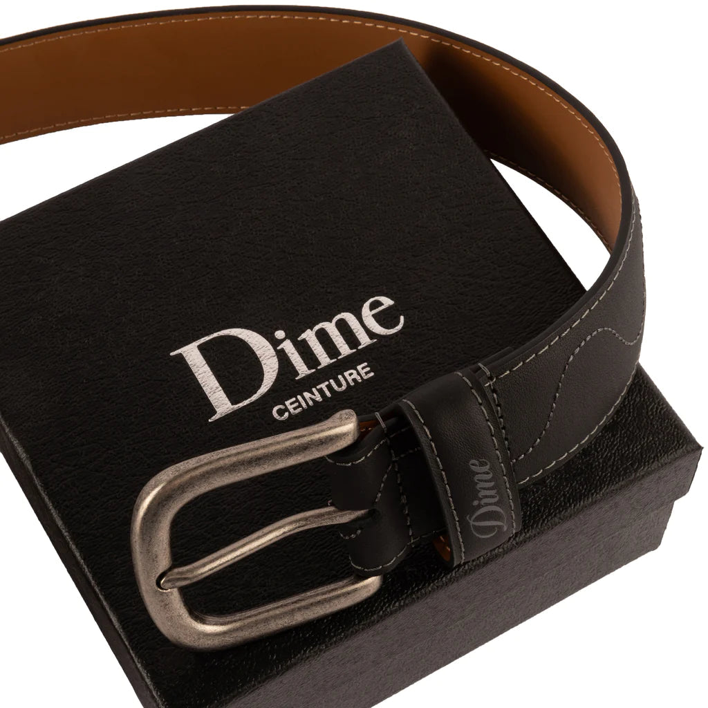 Dime Desert Leather Belt - Black Accessories Dime 
