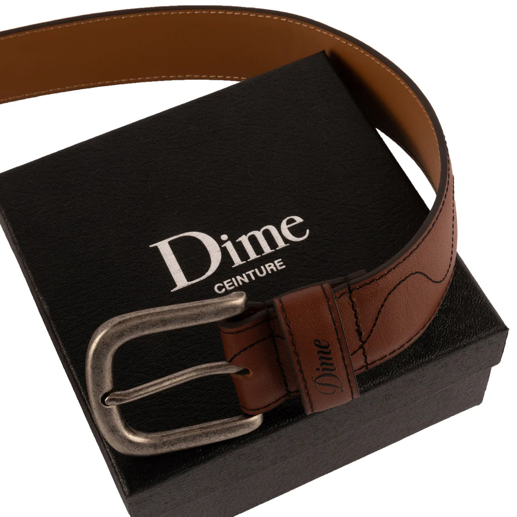 Dime Desert Leather Belt - Brown Accessories Dime 