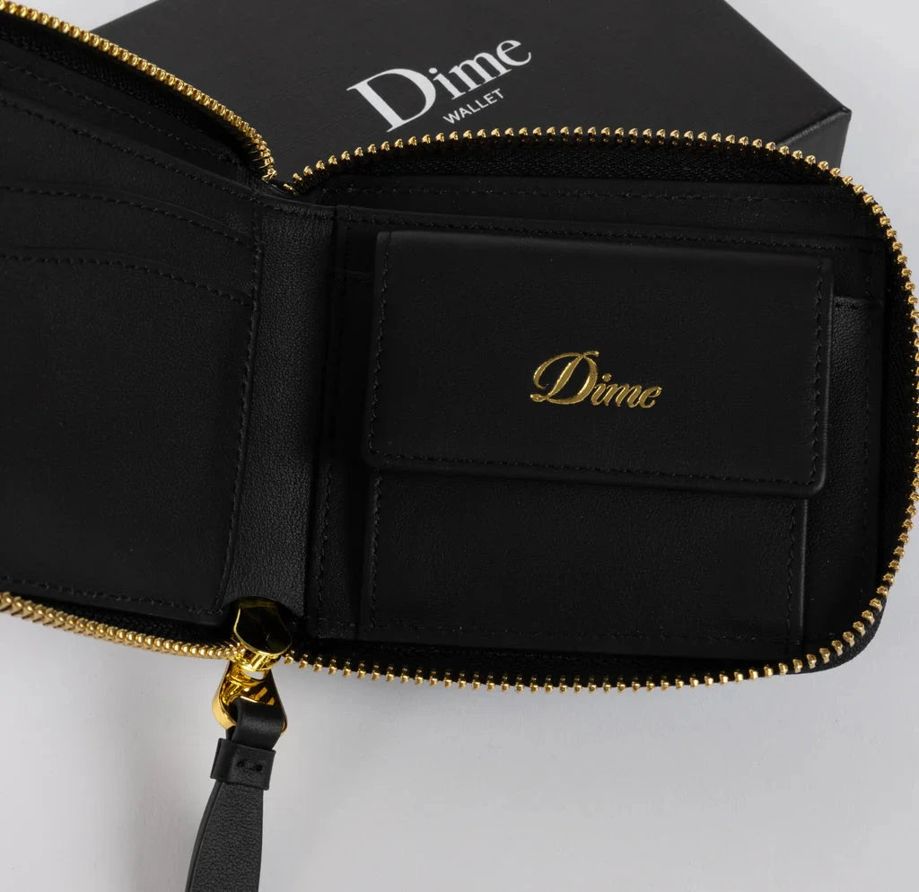 Dime Cursive Zip Wallet - Black Backpacks Dime 