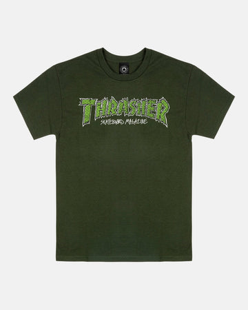 Thrasher Brick T-shirt - Forest Green T-Shirts + Longsleeves Thrasher 