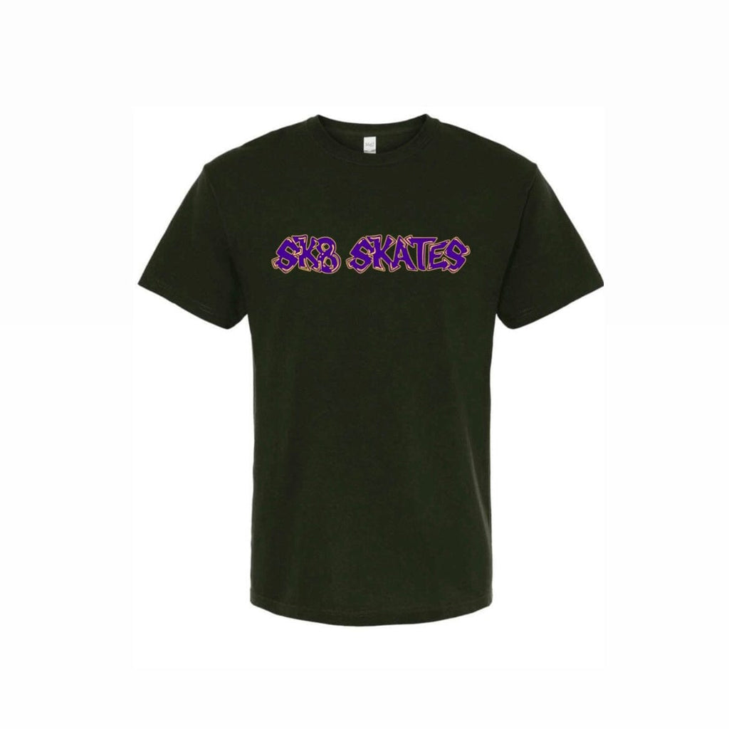 Sk8 Skates Bubbletext T-shirts T-Shirts + Longsleeves Sk8 Skates Dark Green/Yellow/Purple Small 