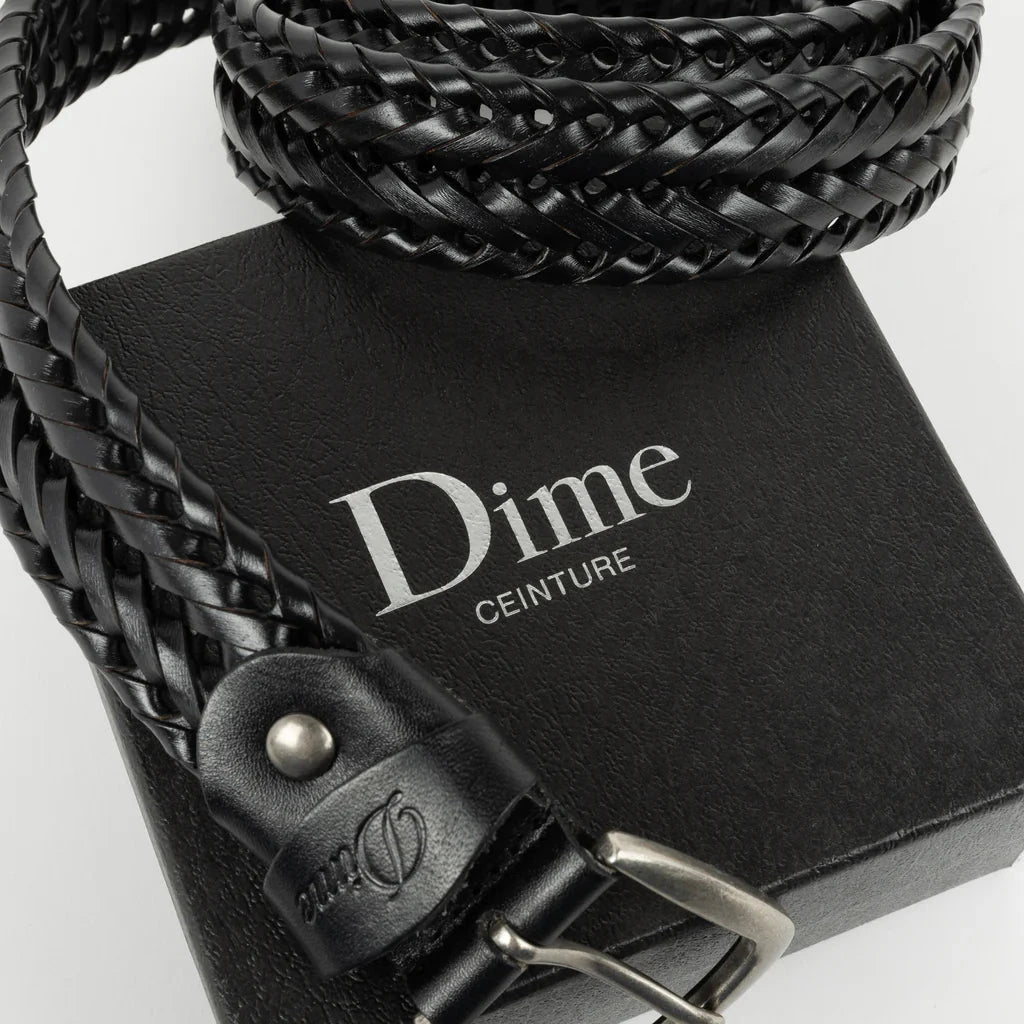 Dime Braided Leather Belt - Black Belt Dime 
