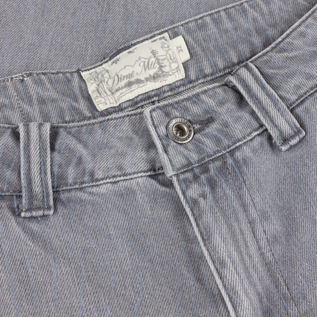 Dime Classic Baggy Denim Pants - Sandblasted Gray (Striped) Bottoms Dime 