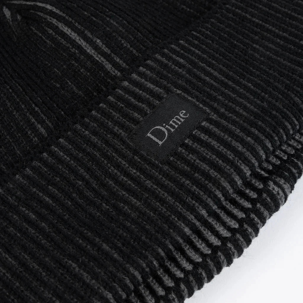 Dime Classic Rib Beanie - Black/Charcoal Beanies Dime 