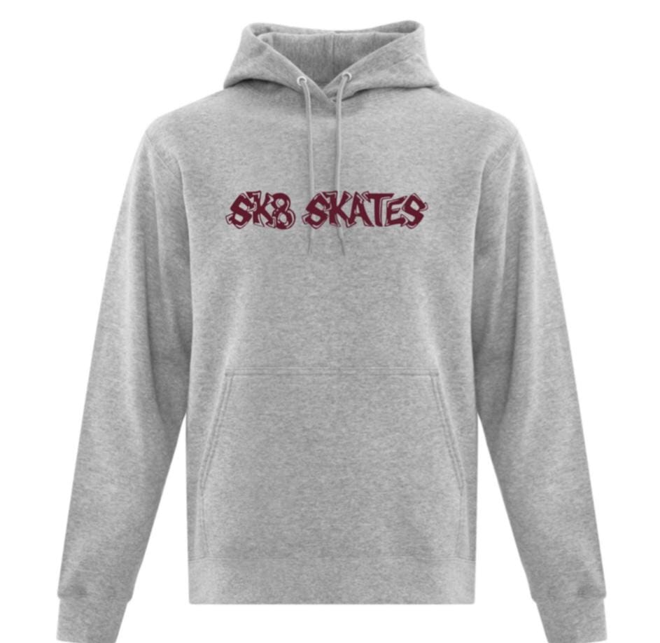 Sk8 Skates BubbleText Hoodie - Grey/Maroon Hoodies + Crewnecks Sk8 Skates 