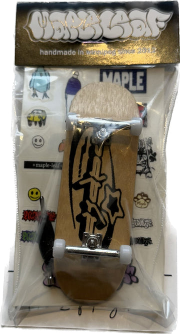 Maple Leaf Fingerboard Complete Sk8 Skates Pluto (Natural) 32mm Hi 