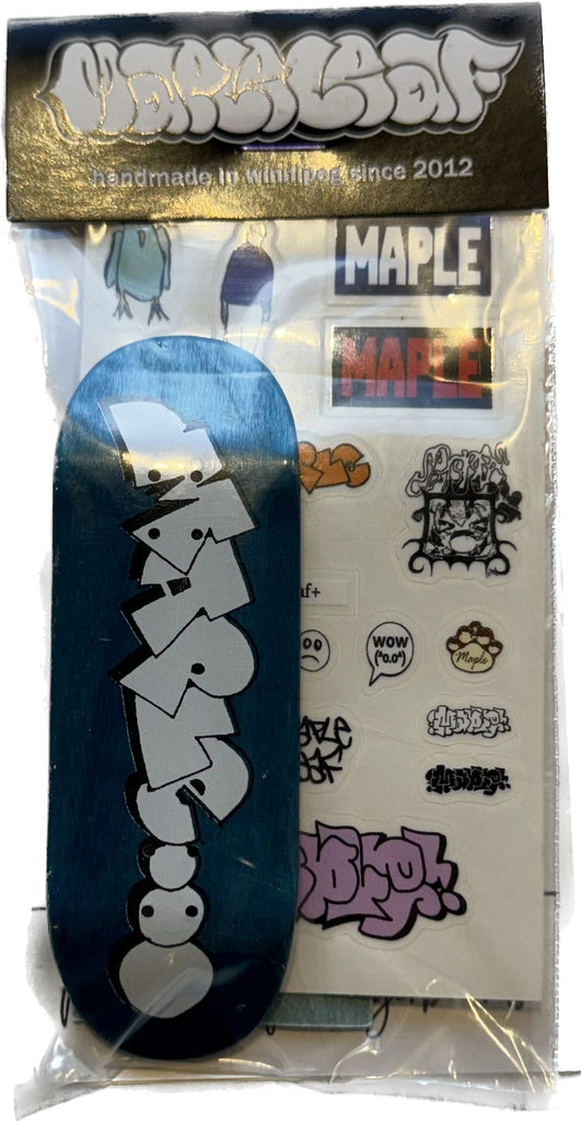 Maple Leaf Fingerboard Deck Sk8 Skates Gooby (Blue) 33mm Hi 
