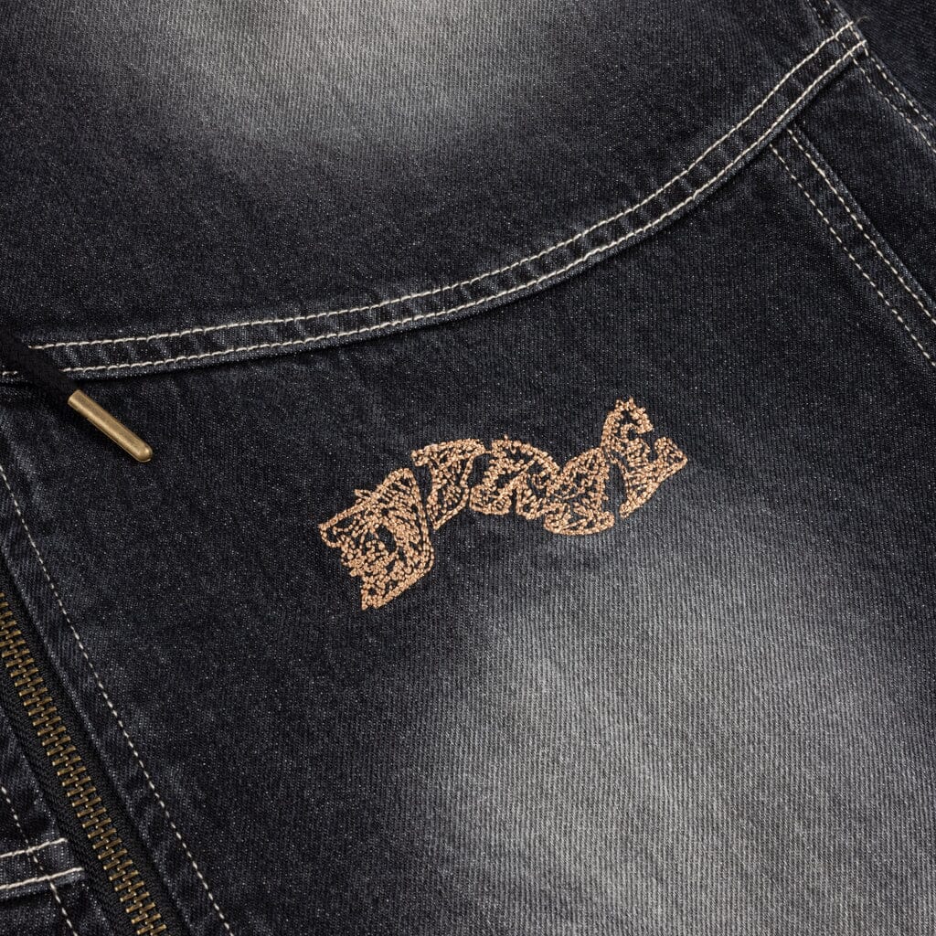 Dime Hooded Utility Jacket - Black Washed Jackets Dime 