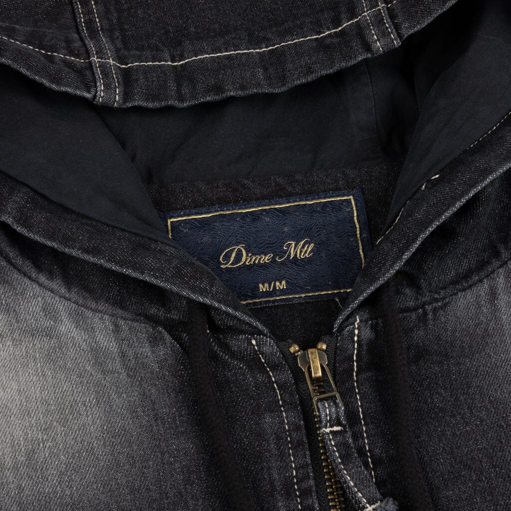 Dime Hooded Utility Jacket - Black Washed Jackets Dime 