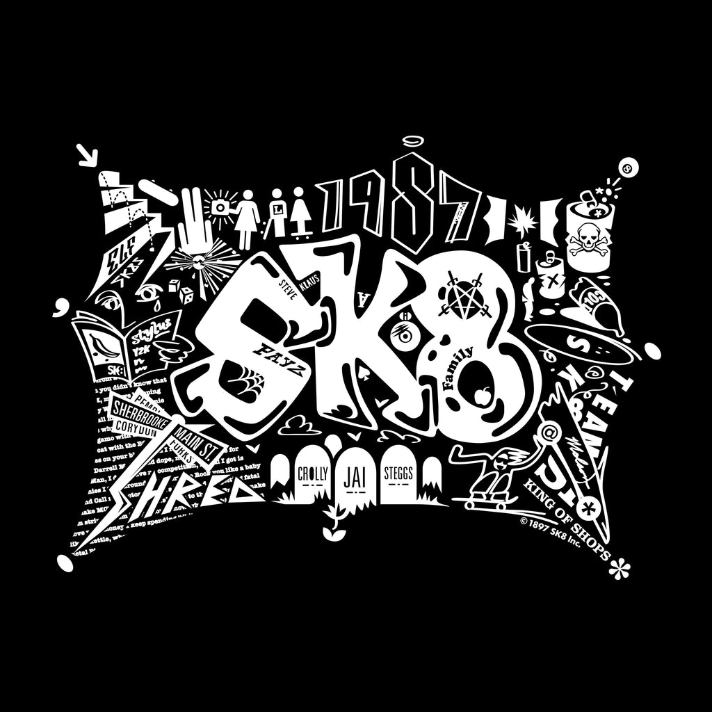 Sk8 Skates Throwback Logo Hoodie - Black *PREBOOK Hoodies + Crewnecks Sk8 Skates 