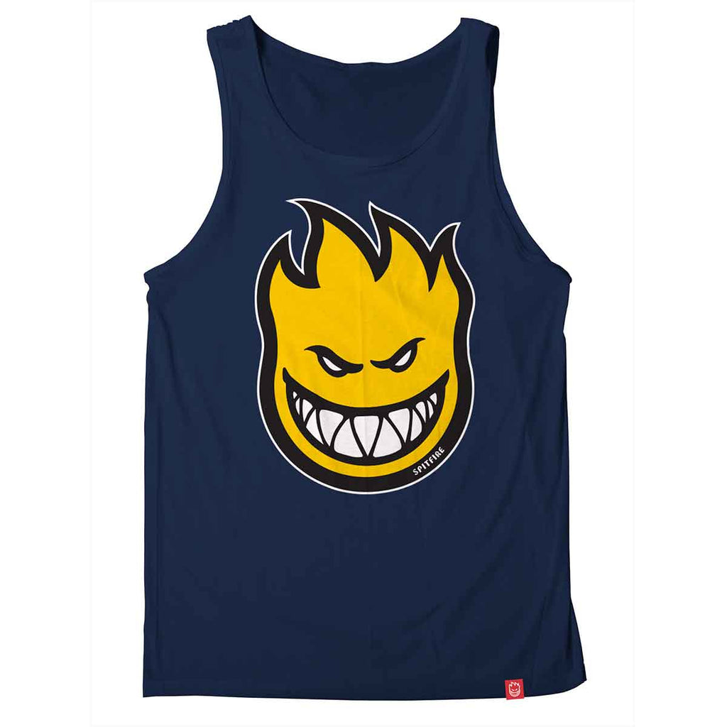 Spitfire Bighead Fill Tank Top - Navy/Yellow T-Shirts + Longsleeves Spitfire 