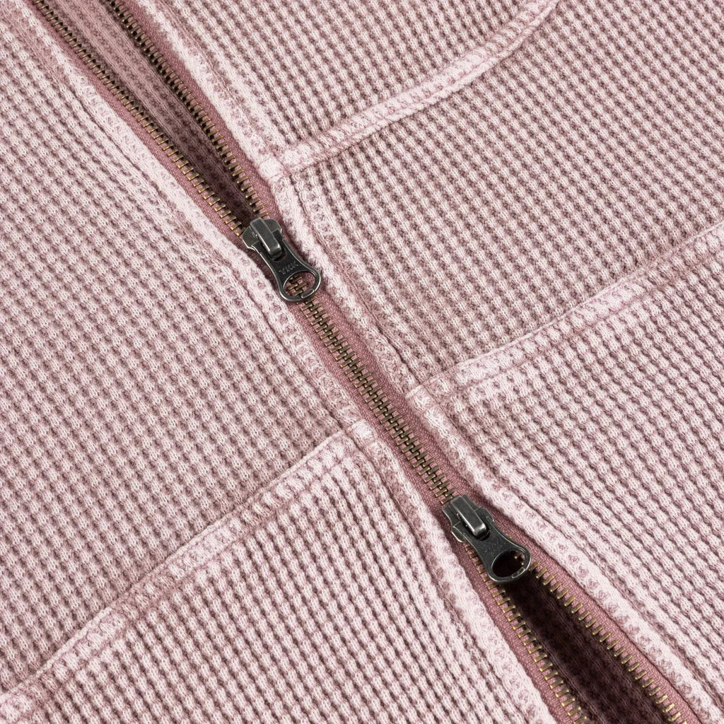Dime Premium Waffle Zip Hoodie - Faded Mauve Hoodies + Crewnecks Dime 