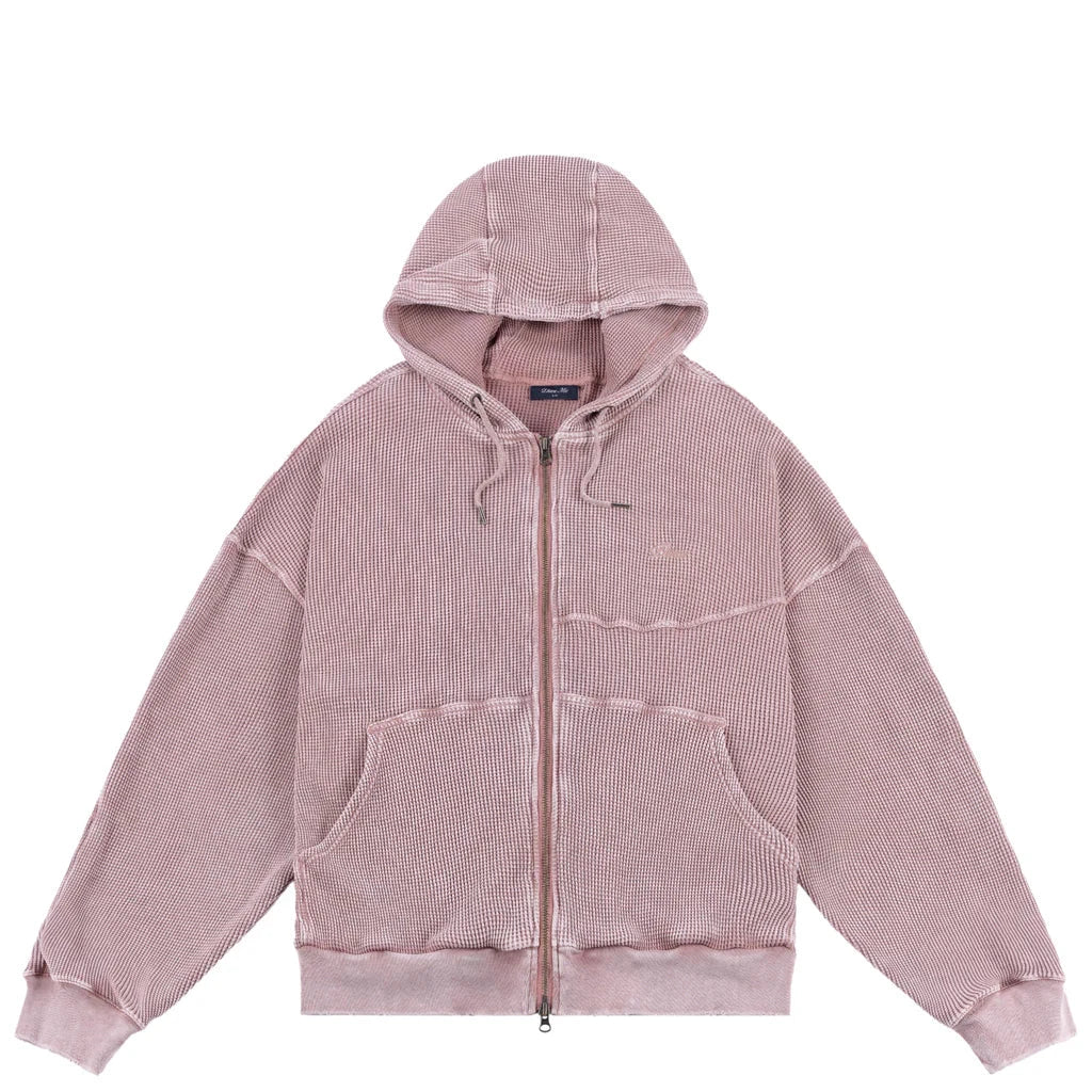 Dime Premium Waffle Zip Hoodie - Faded Mauve | SK8