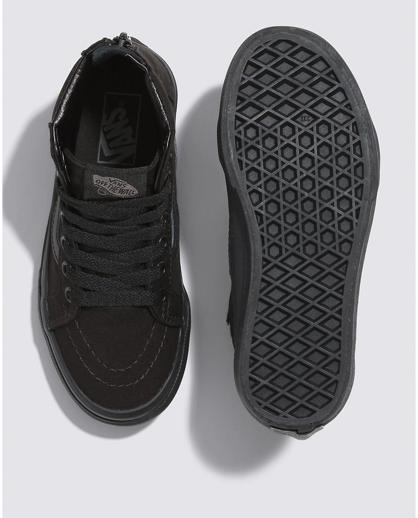 Vans Kids Sk8 Hi Zip Shoe - Black/Black Kid's Shoes Vans 