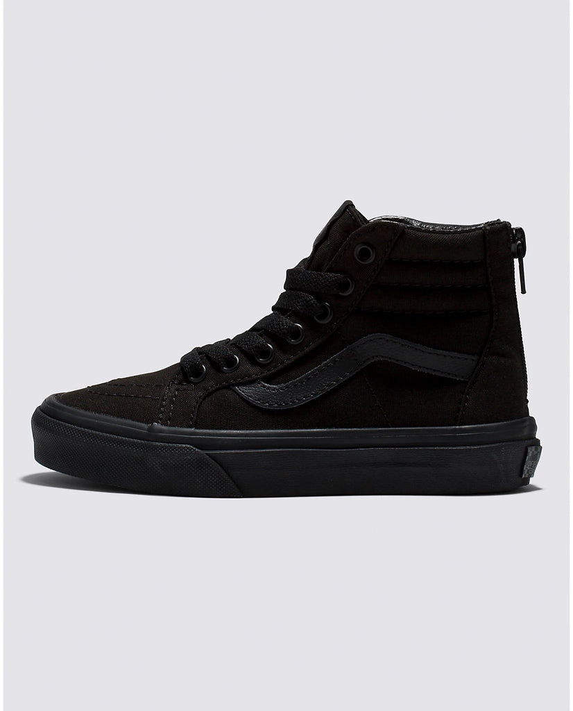 Vans Kids Sk8 Hi Zip Shoe - Black/Black Kid's Shoes Vans 