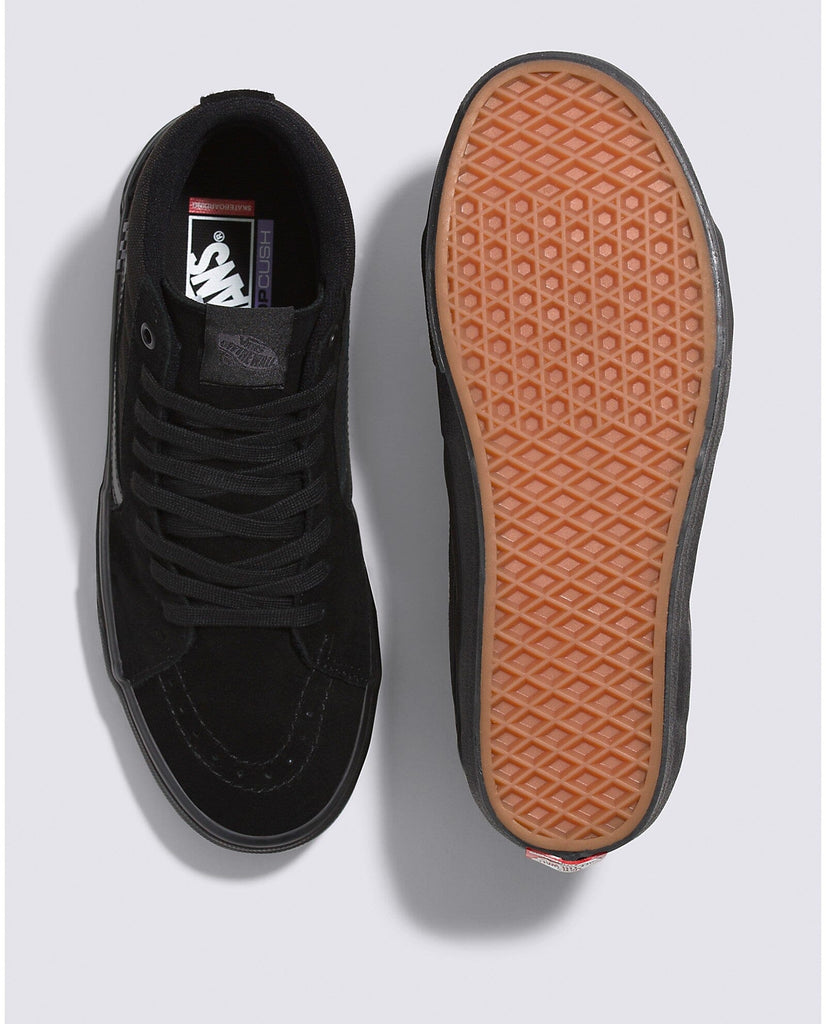 Vans Skate Sk8 Hi Shoe - Black/Black Men's Shoes Vans 