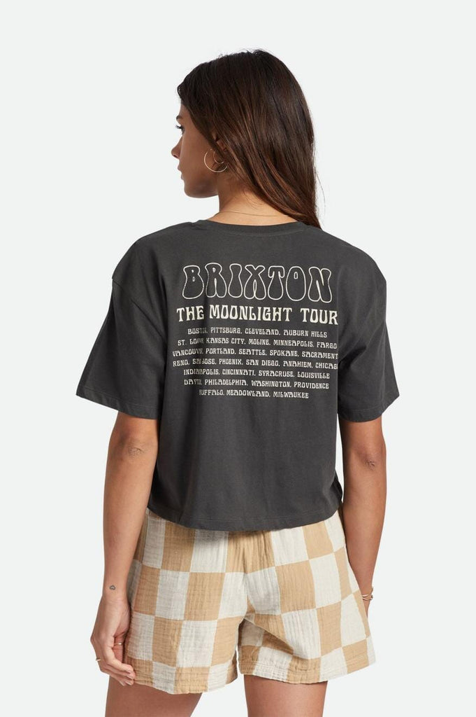 Brixton Moonlight Tour Skimmer Tee - Washed Black Women's Tops Brixton 