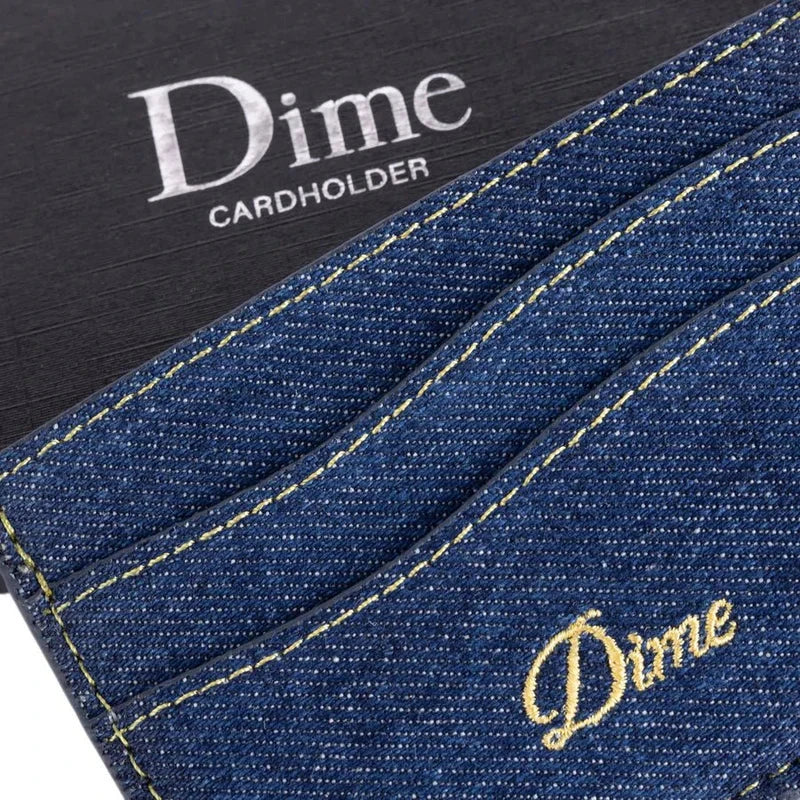 Dime Cursive Cardholder - Indigo Denim Backpacks Dime 