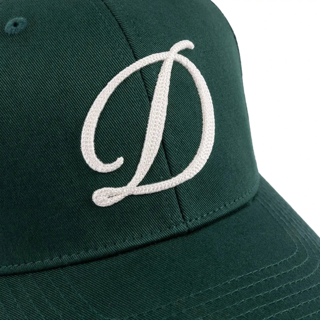 Dime Cursive D Full Fit Cap - Forest Green Hats Dime 