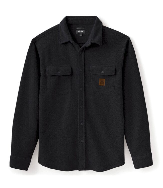 Brixton Bowery Arctic Fleece Button-Up Longsleeve Shirt - Black Button Ups Brixton 