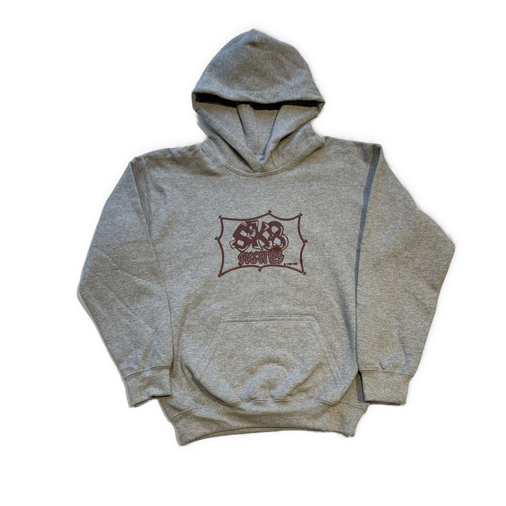 Sk8 Skates KIDS OG Logo Hoodie Kid's Clothing Sk8 Skates Grey/Maroon X Small 