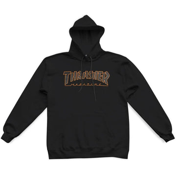 Thrasher Outlined Hoodie - Black/Orange Hoodies + Crewnecks Thrasher 