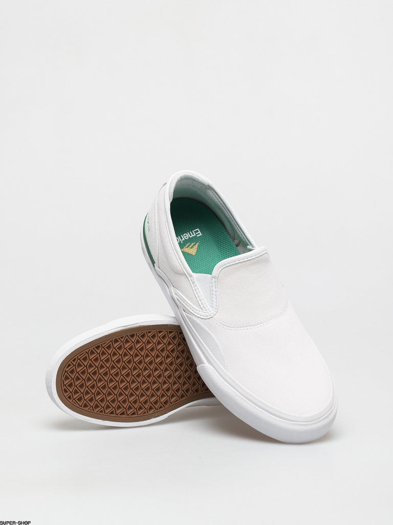 Emerica G6 Wino Slip-On Shoe - White/Green Men's Shoes Emerica 