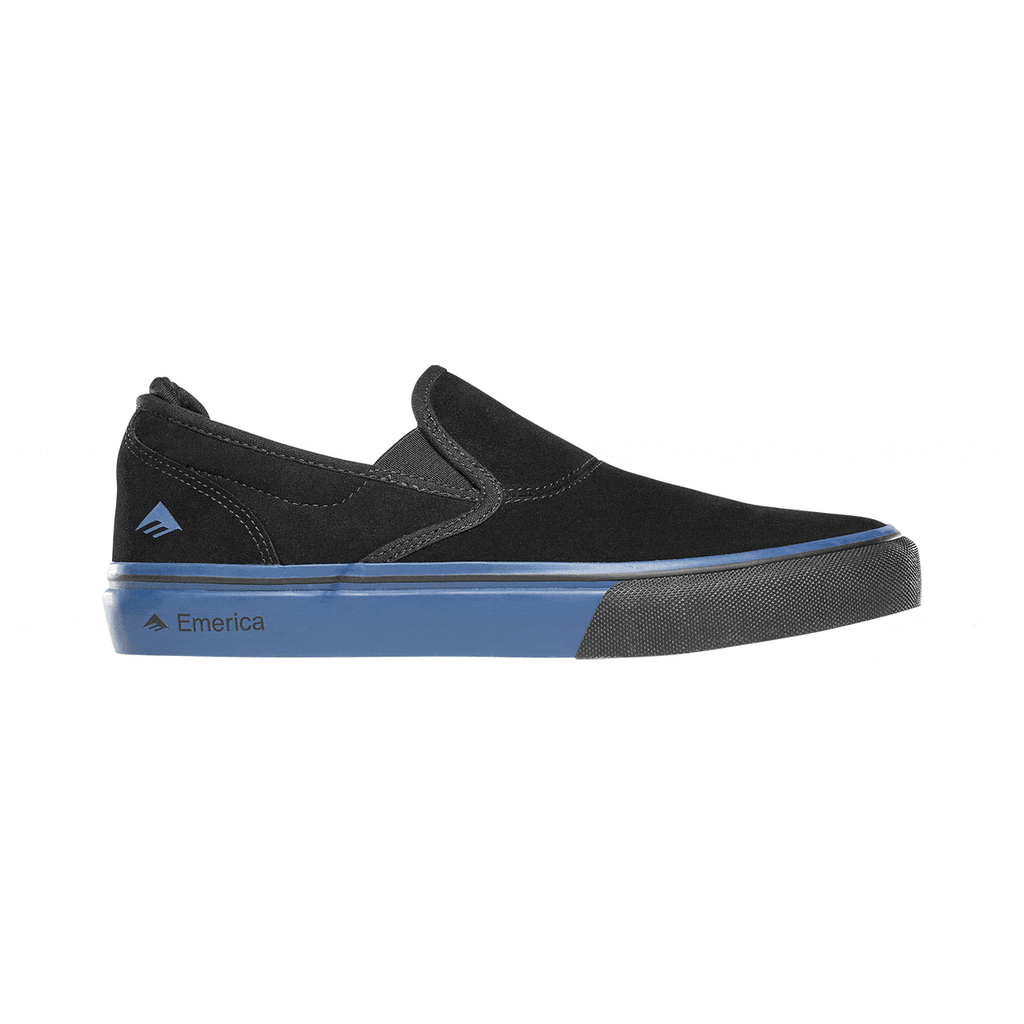 Emerica Wino Slip On Shoe - Black/Blue/Black Men's Shoes Emerica 