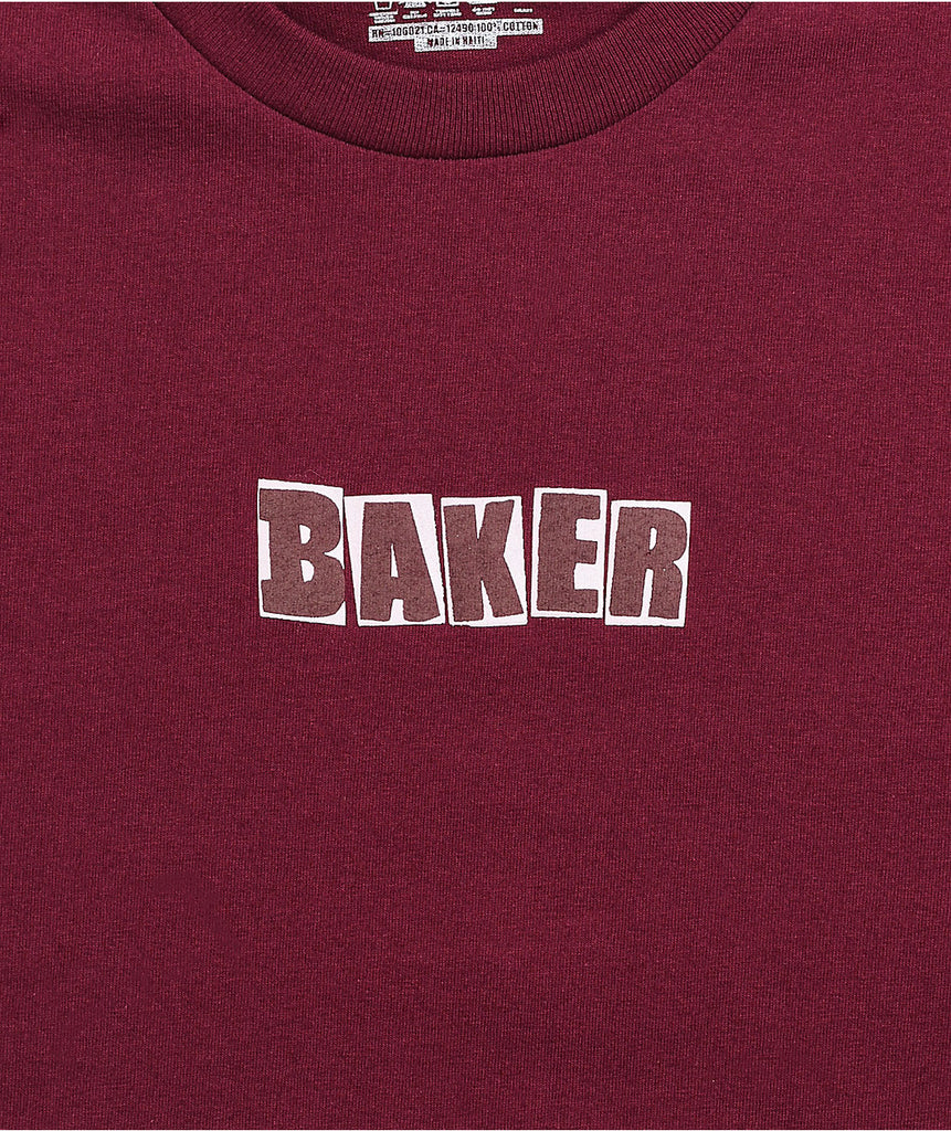 Baker Brand Logo BUR Tee - Burgundy T-Shirts + Longsleeves Baker 