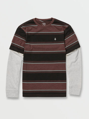 Volcom Youth Bandstone Twofer Long Sleeve - Mahogany Kid's Clothing Volcom 