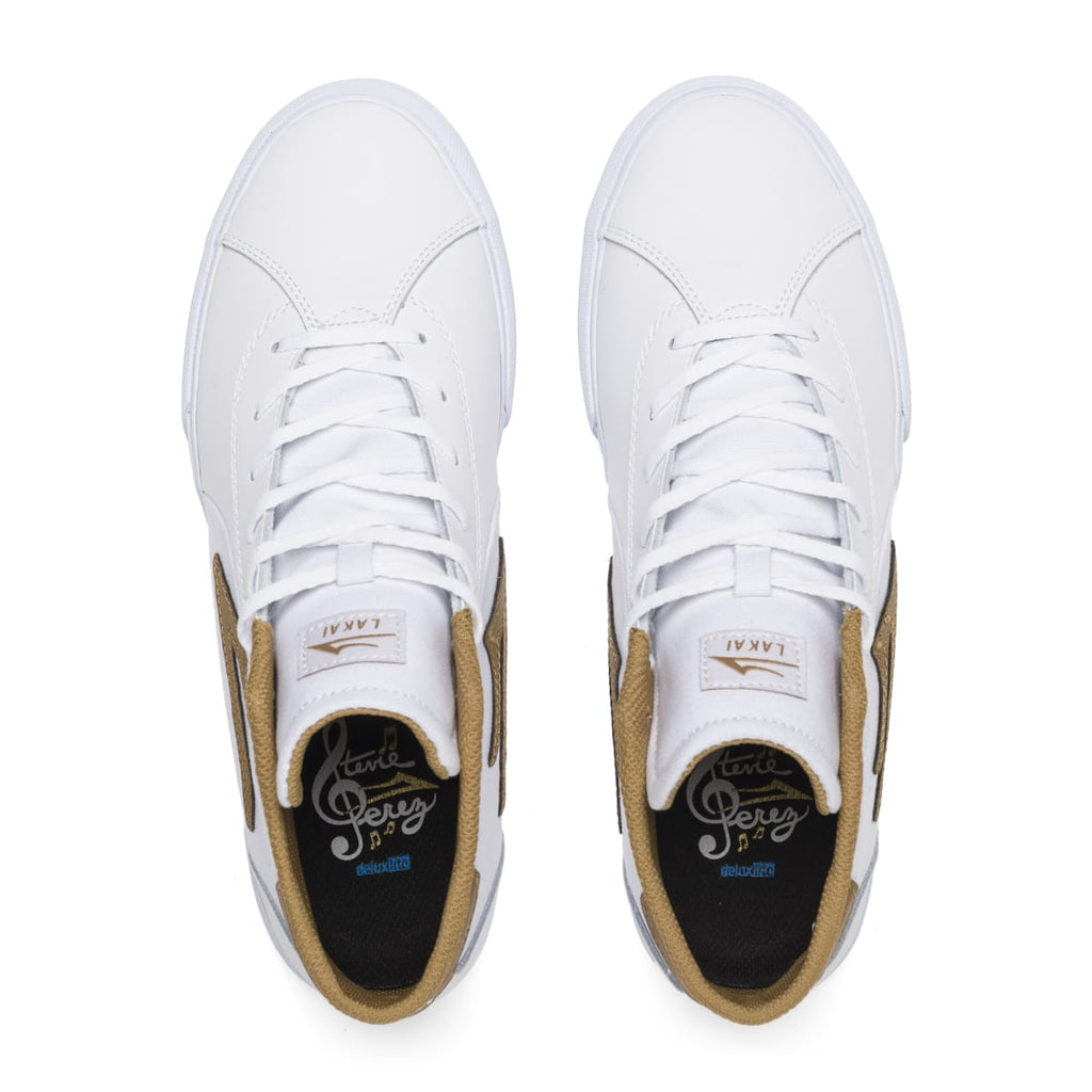Lakai Flaco II Mid Shoe - White/Tobacco Leather Men's Shoes Lakai 