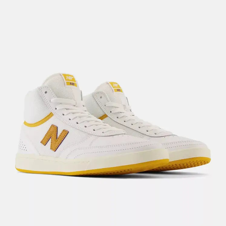 New Balance 440 High Shoe - White/Yellow Men's Shoes New Balance 