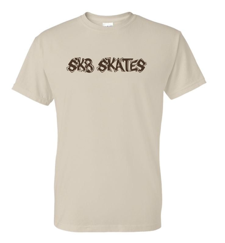 Sk8 Skates T-Shirt BubbleText T-Shirts + Longsleeves Sk8 Skates Sand/Brown Small 