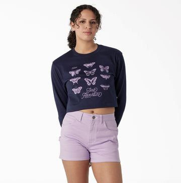 Dickies Women's Long Sleeve Butterfly Graphic Cropped T-Shirt Women's Tops Dickies 