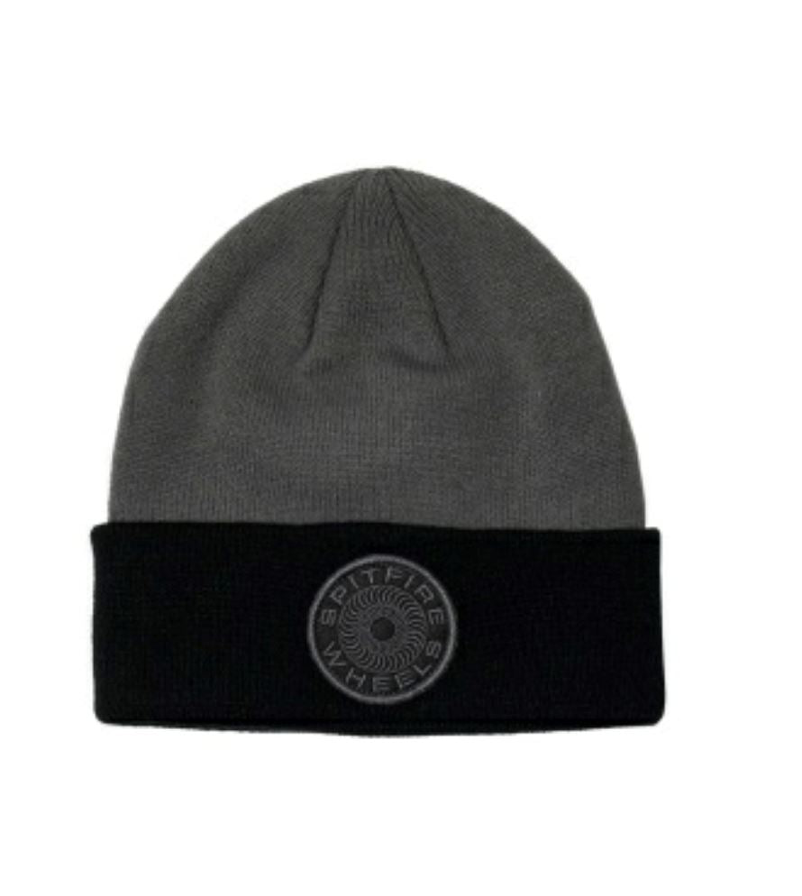 Spitfire Classic '87 Swirl Patch Cuff Beanie - Black/Charcoal Beanies Spitfire 