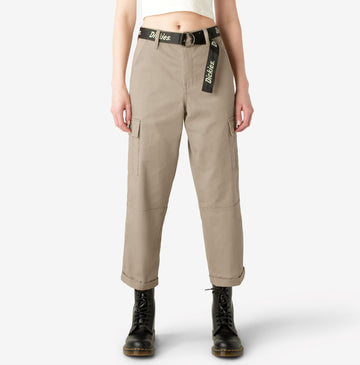 Dickies Cropped Cargo Pant - Dark Sand Women's Bottoms Dickies 