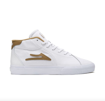 Lakai Flaco II Mid Shoe - White/Tobacco Leather Men's Shoes Lakai 