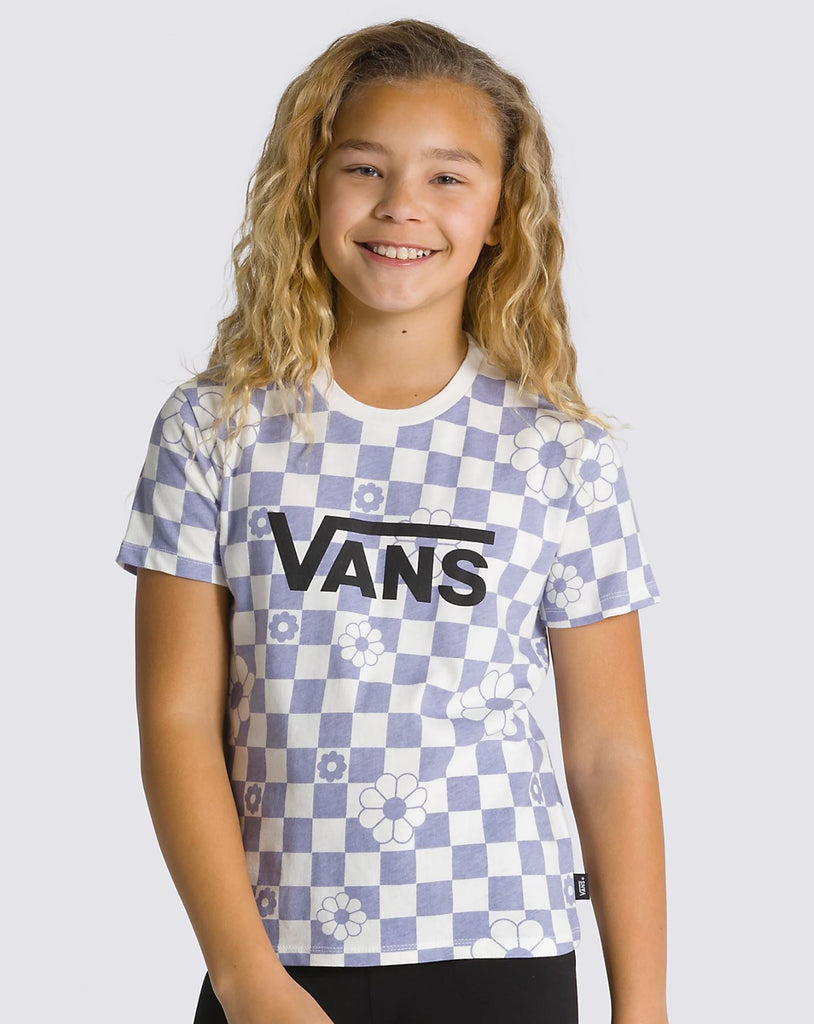 Vans Kids Floral Checkboard Crew T-shirt Kid's Clothing Vans 