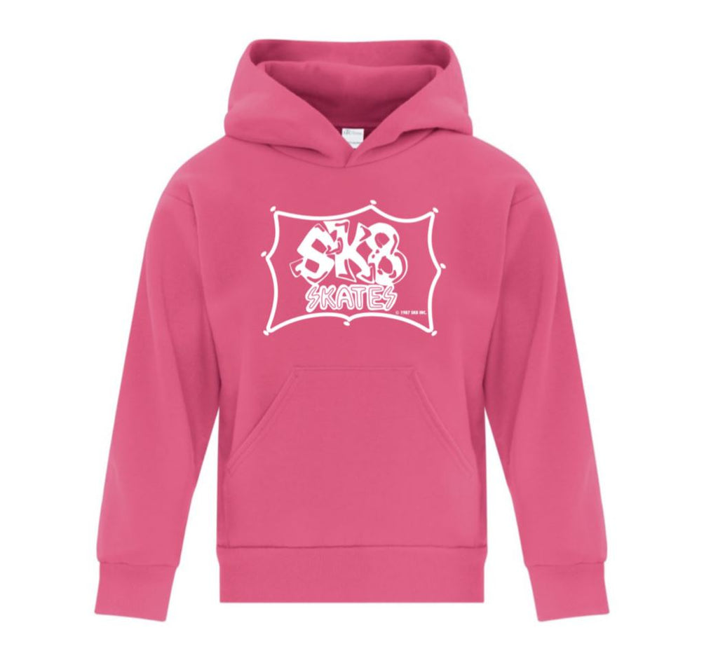 Sk8 Skates Youth Classic Logo Hoodie Unclassified Sk8 Skates Pink XL