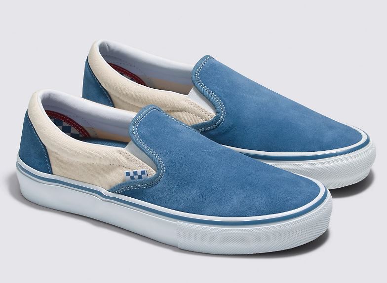 Vans Slip-On Shoe - Cream/Light Navy Men's Shoes Vans 