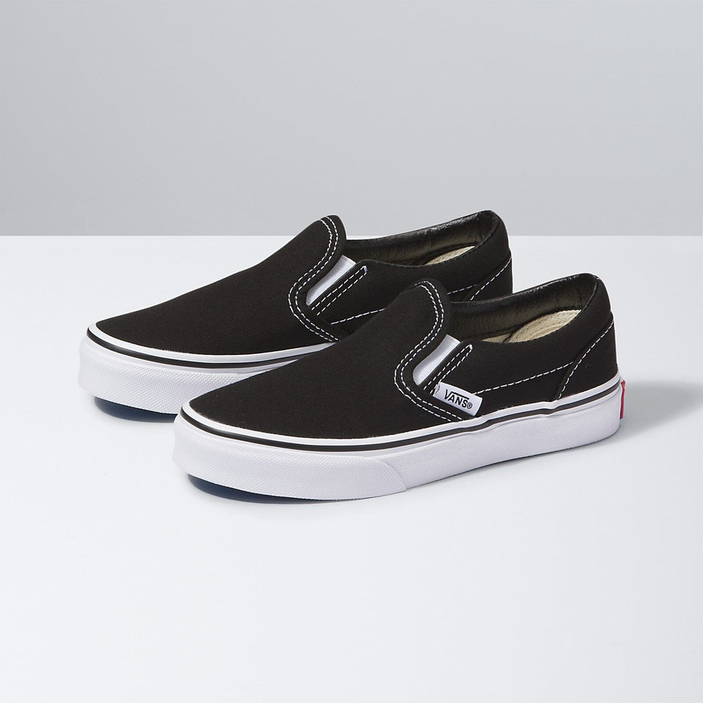 Vans KIDS Classic Slip-on Shoe - Black/White Kid's Shoes Vans 
