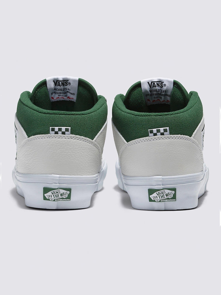 Vans Skate Half Cab Shoe - White/Green Men's Shoes Vans 