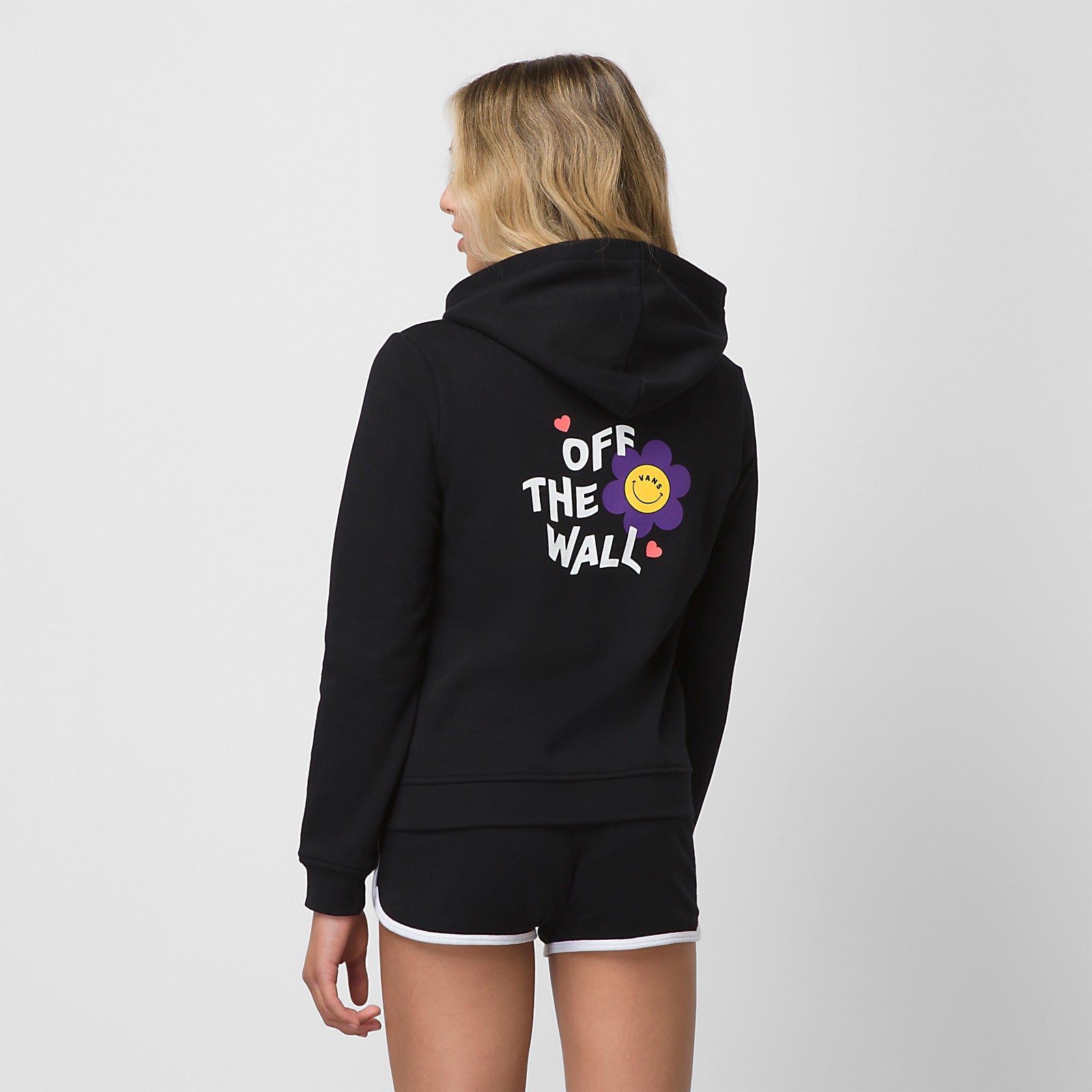 Black vans off deals the wall hoodie