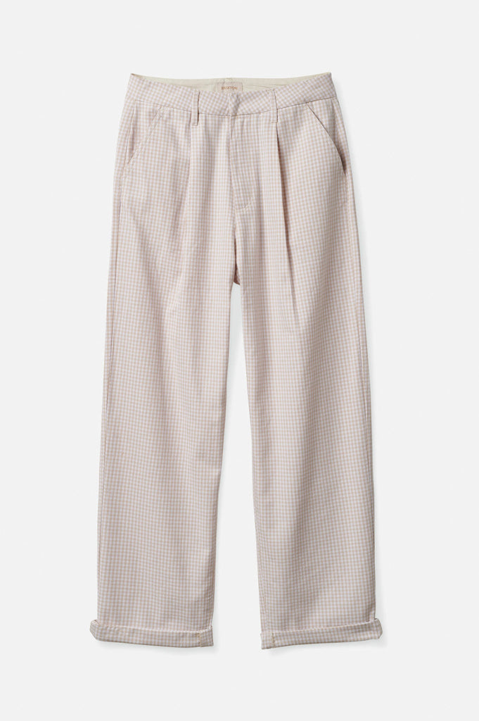 Brixton Victory Trouser Pant - Beige Gingham Women's Bottoms Brixton 