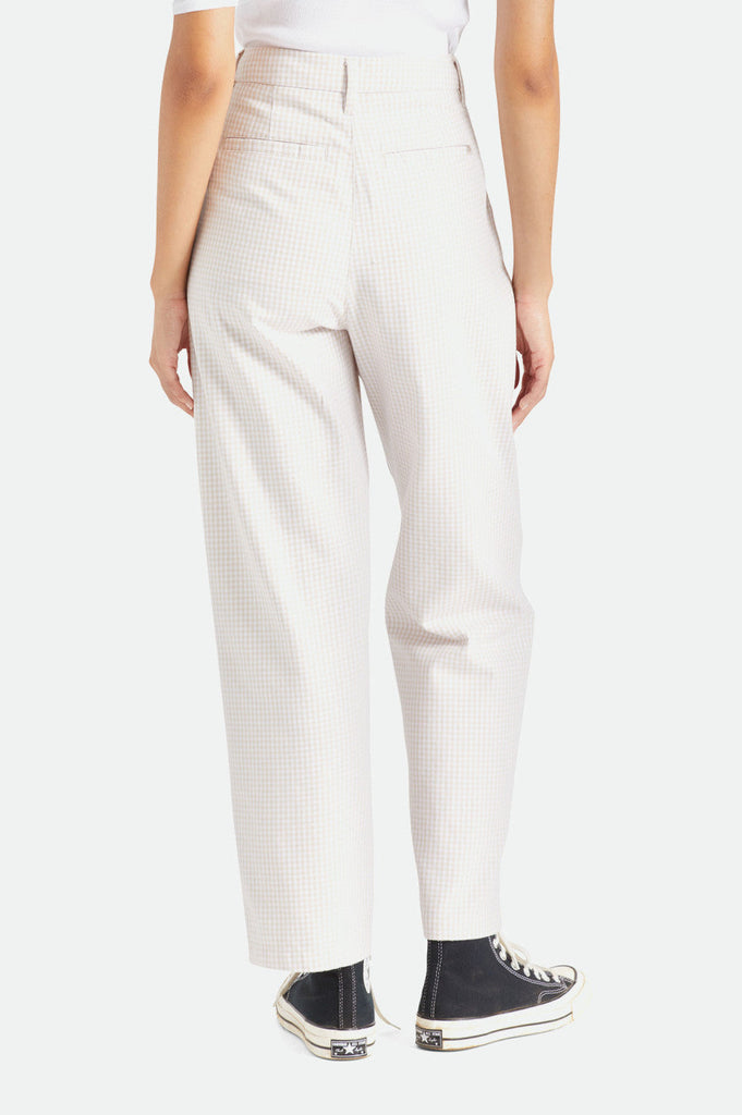 Brixton Victory Trouser Pant - Beige Gingham Women's Bottoms Brixton 